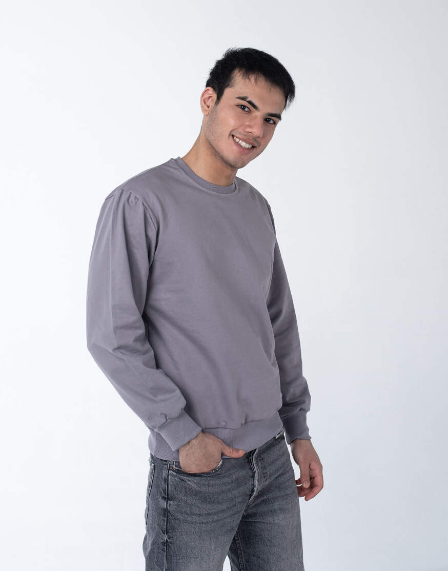 Светло-серый свитшот мужской оптом