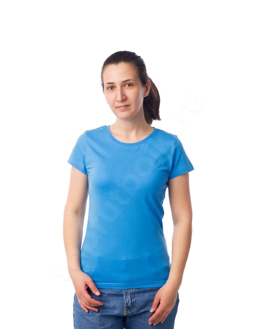 Лазурная женская футболка оптом